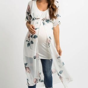 PinkBlush Sheer Floral Kimono | Maternity Friendly | Floral Coverup | XL